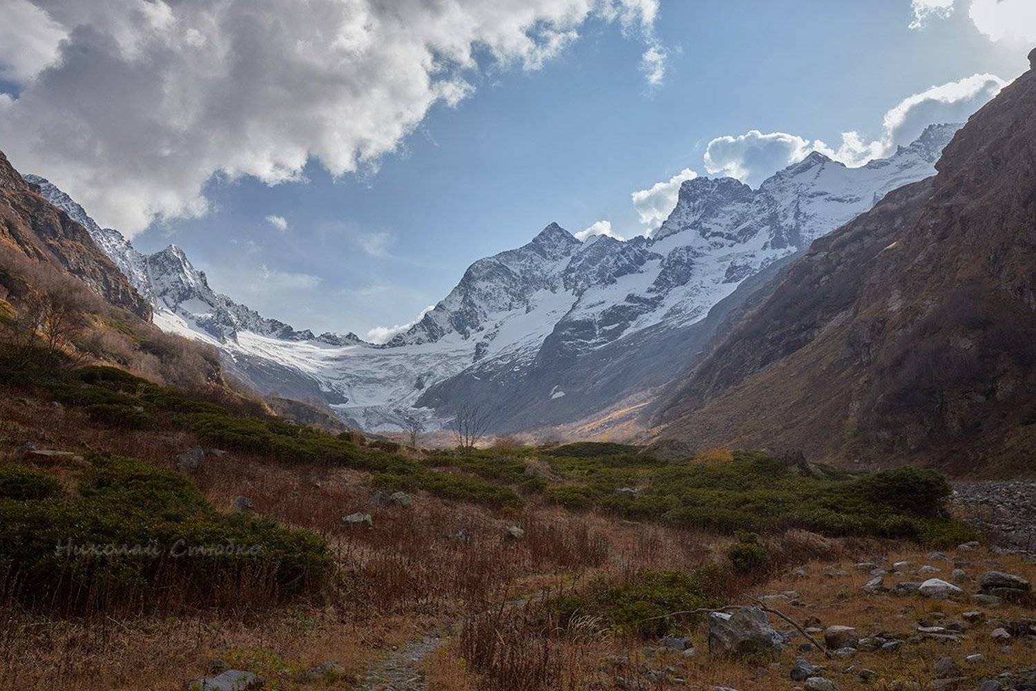 кавказ, горы, облака, осень, Николай Стюбко