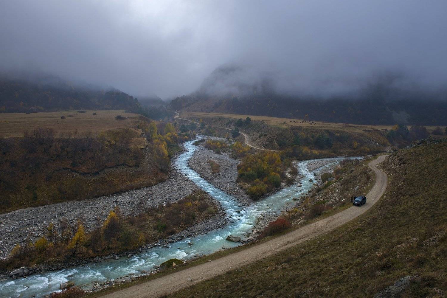 Кабардино- Балкария, Чегемское ущелье, река Чегем, река Башиль -Су, Северный Кавказ, осень в горах Кавказа, реки Северного Кавказа , ivan