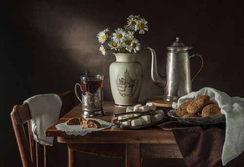 Натюрморт с овсяным печеньем