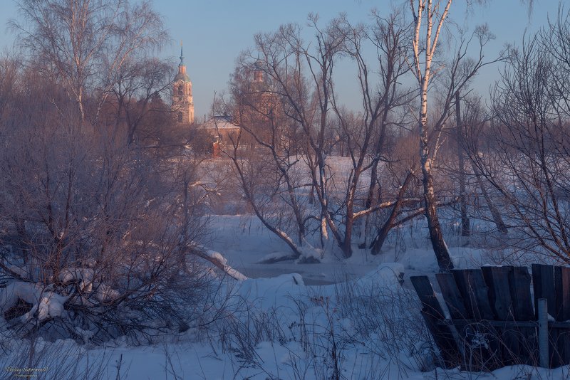 флорищи, владимирская область, глубинка, кольчугинский район, мороз, село, рассвет, утро, зима \