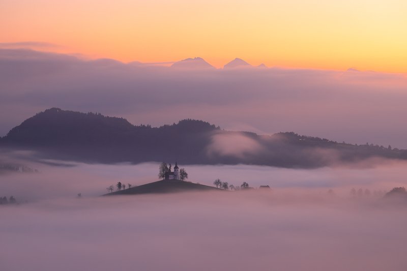 slovenia, mist, fog, morning, sunrise, saint thomas, Saint Thomas island фото превью