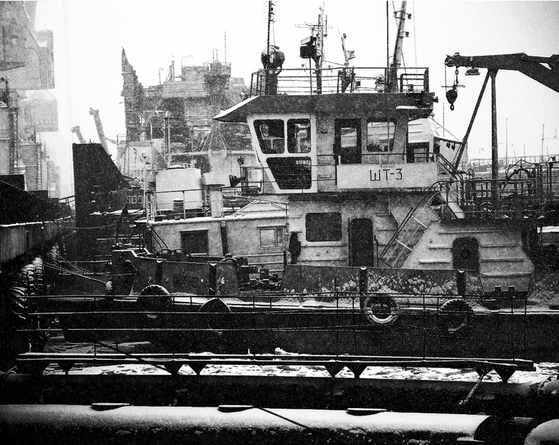 город, порт, зима спячка фото превью