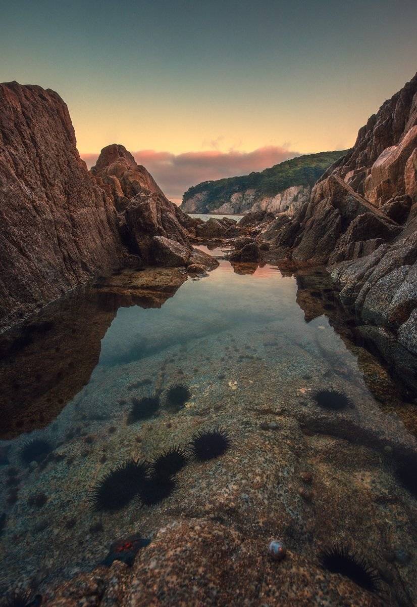 море, скалы, вечер, Андрей Кровлин