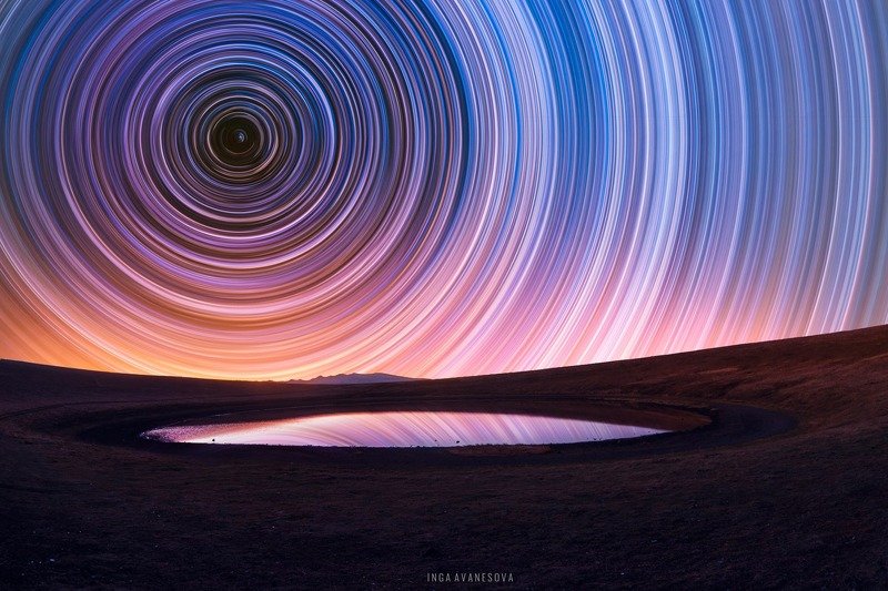 night, milky way, landscape, armenia,  vulcano, startreils, startrek Old volcano. фото превью