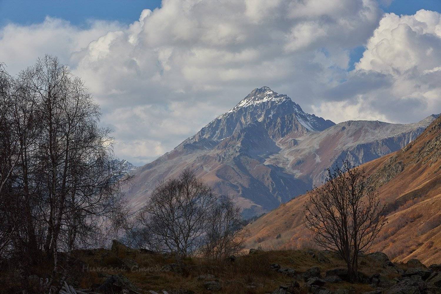 кавказ горы осень вечер семёнов-баши, Николай Стюбко