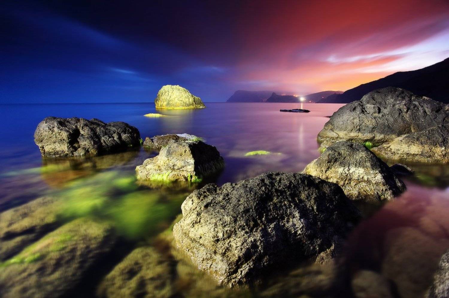 крым, море, черное, камни, вода, закат, свет украина, Leonid Tit