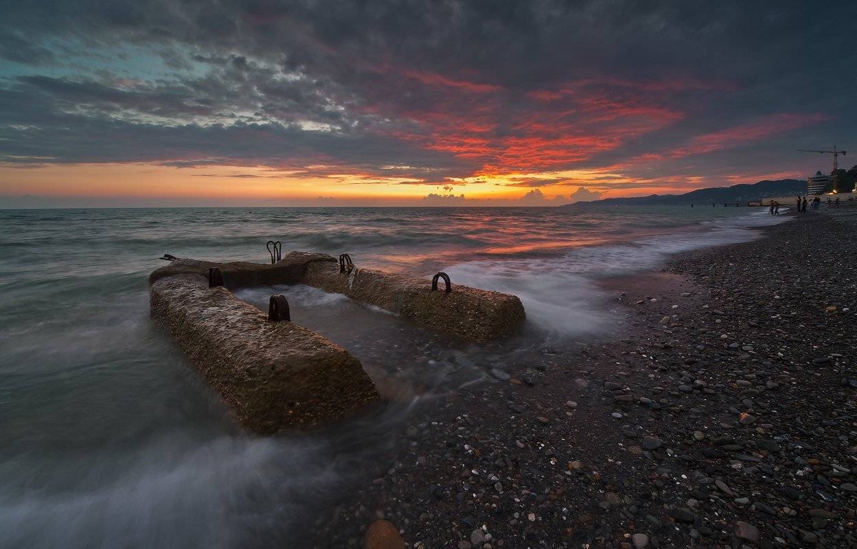 сочи, пляж, ривьера, вечер, закат, Николай Мысливцев
