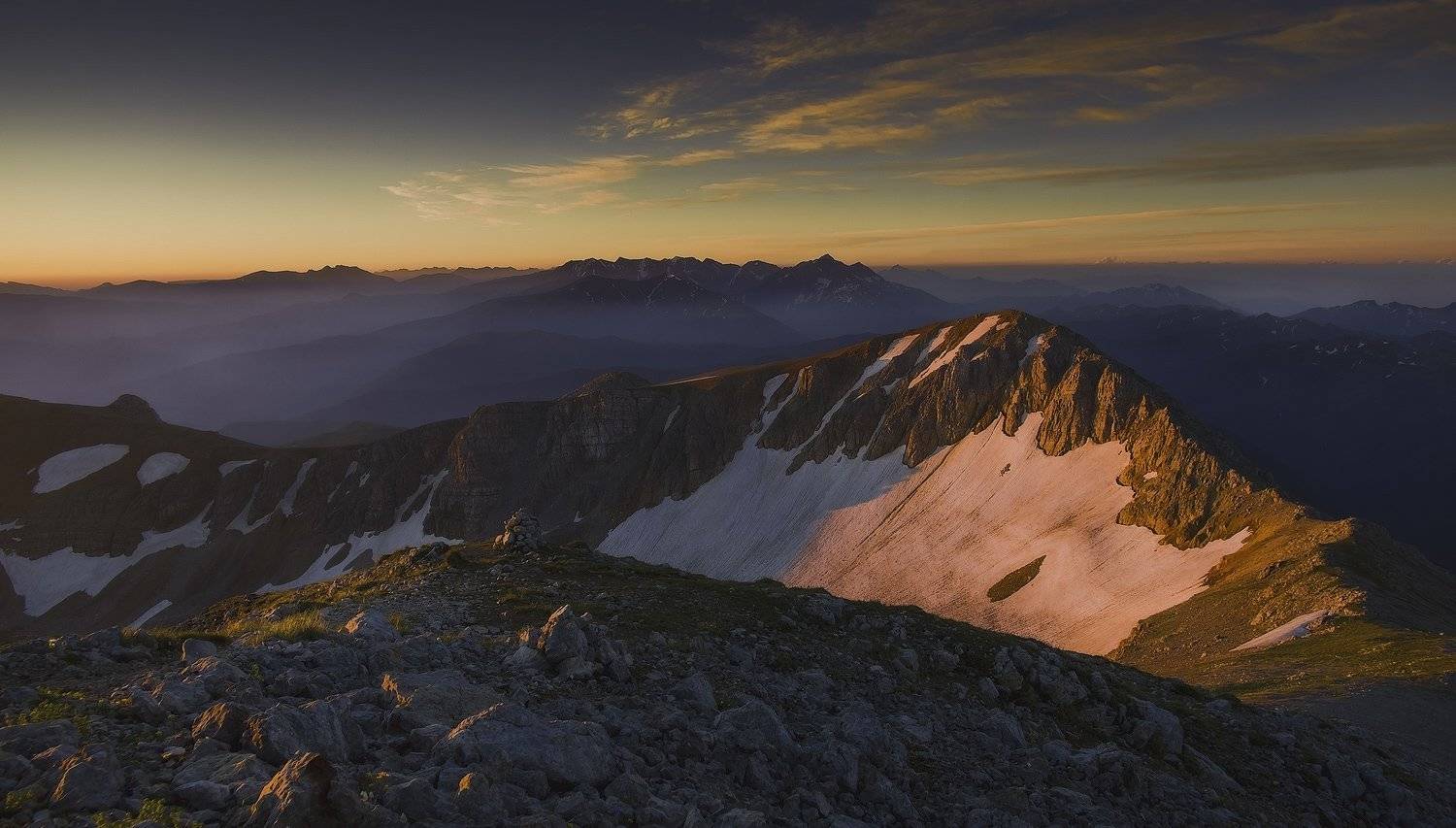 горы, утро, рассвет, лаго-наки , оштен,  лето, ФЁДОР