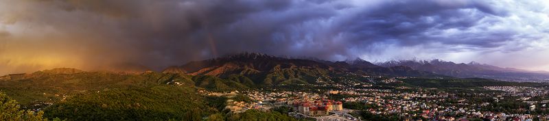 казахстан, алматы, горы, дождь, радуга Up on the hill фото превью