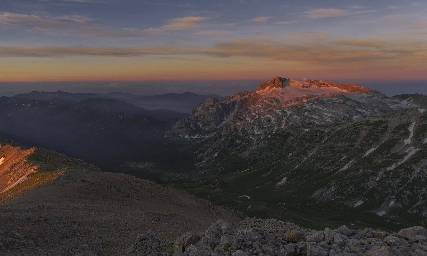 горы, кавказ, рассвет, оштен, фишт, лаго-наки, ФЁДОР