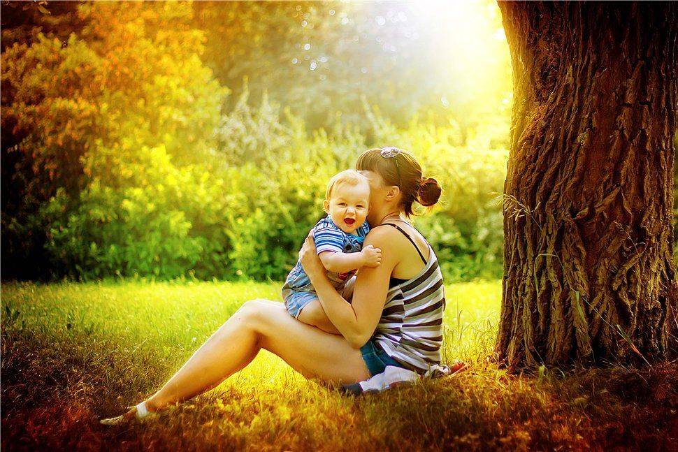 лето, мама, сын, закат, солнышко, Осипова Дарья