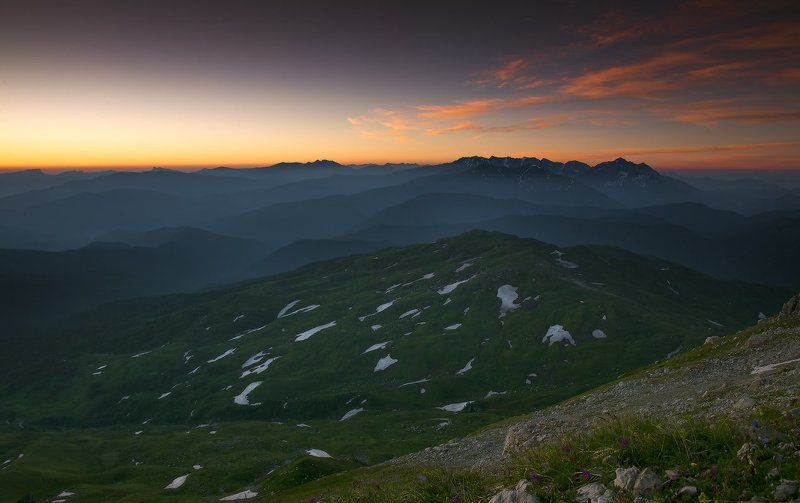 горы , оштен, рассвет Рассвет в горах фото превью