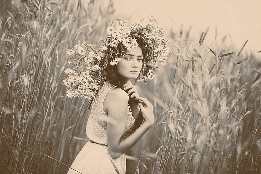 портрет,девушка,поле,цветы,лето, Мария