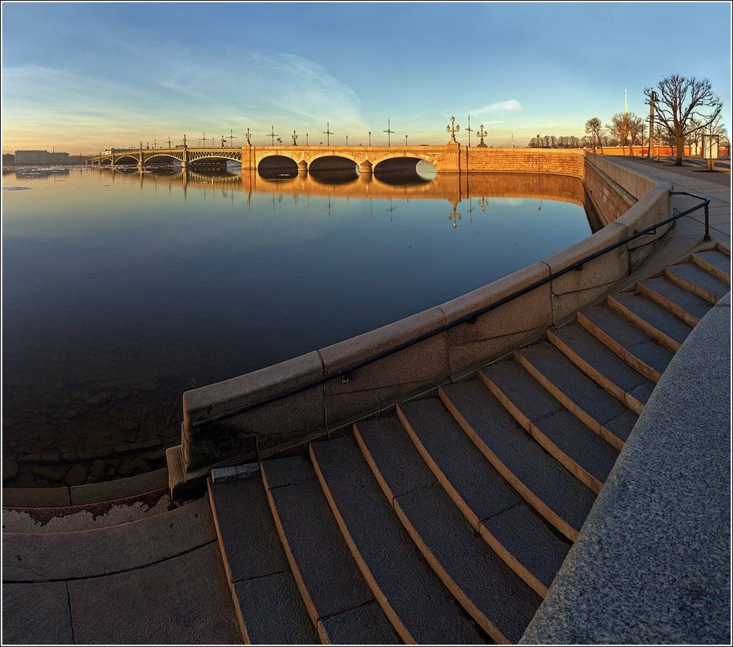 санкт-петербург, нева, троицкий, мост, ледоход, панорама, EGRA : ЕГРА