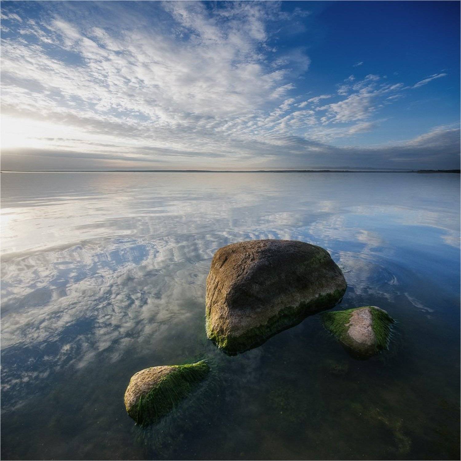 камни, море, небо, облака, отражение, Nethunter