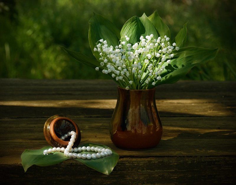 ландыши, жемчуг, лучи, доски Лето, ландыши... фото превью