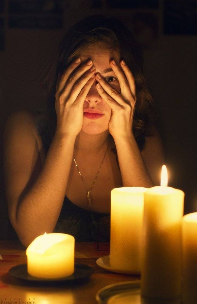 девушка, портрет, свечи, Перхун Евгений