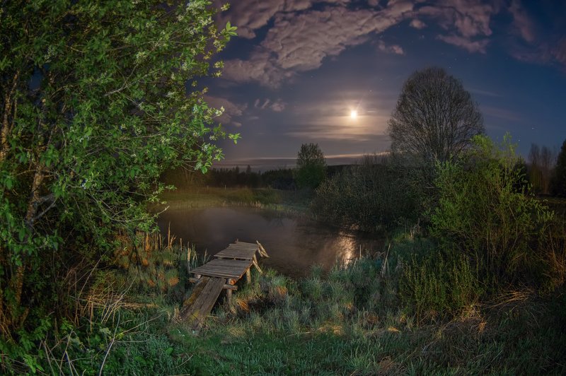 Ночь. Луна. И облака. фото превью