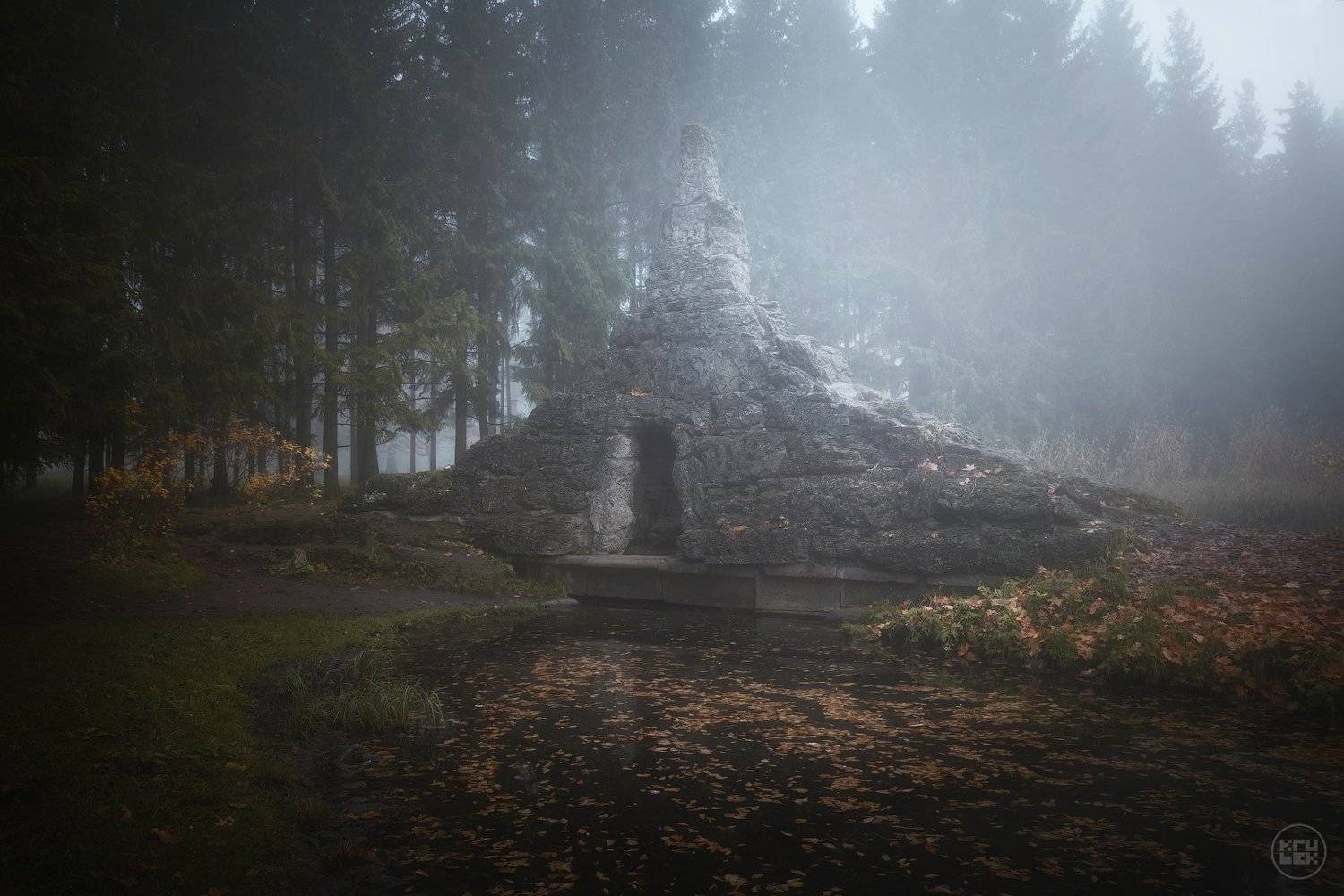 пушкин, туман, осень, KrubeK