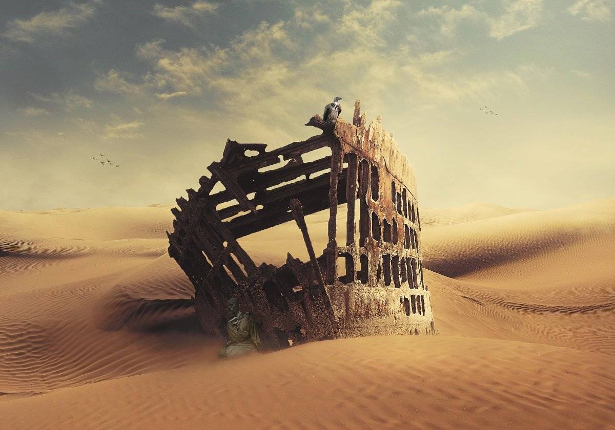 пустыня, остов корабля, Sergii Vidov