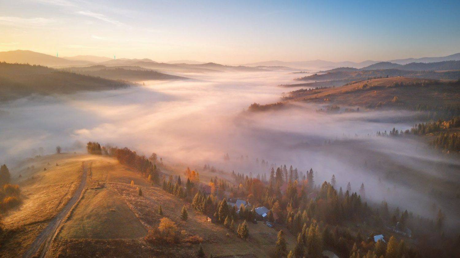 горы, карпаты, октябрь, осень, пилипец, рассвет, туман, украина, утро, Вейзе Максим