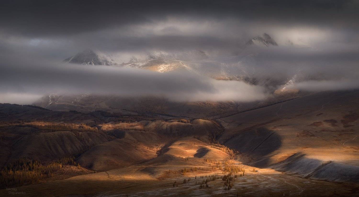 алтай, горы, курай, курайский хребет, облака, рассвет, Николай Степаненко