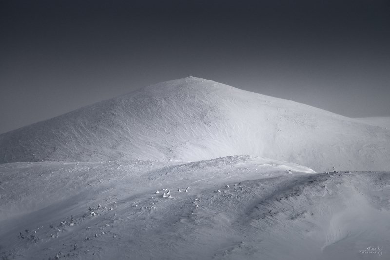 железная гора, кандалакша, кольский полуостров, зима, абстракция, горы, линии, чб, монохром Железная гора фото превью