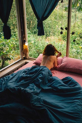 Behind the window