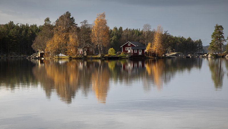 швеция Осенний островок фото превью
