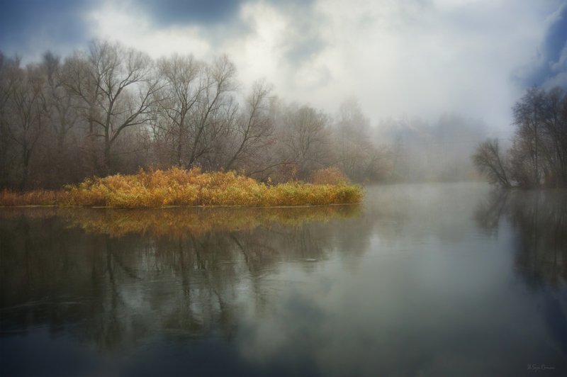 осень,утро,река,берег,лес,туман Мрячка ... фото превью