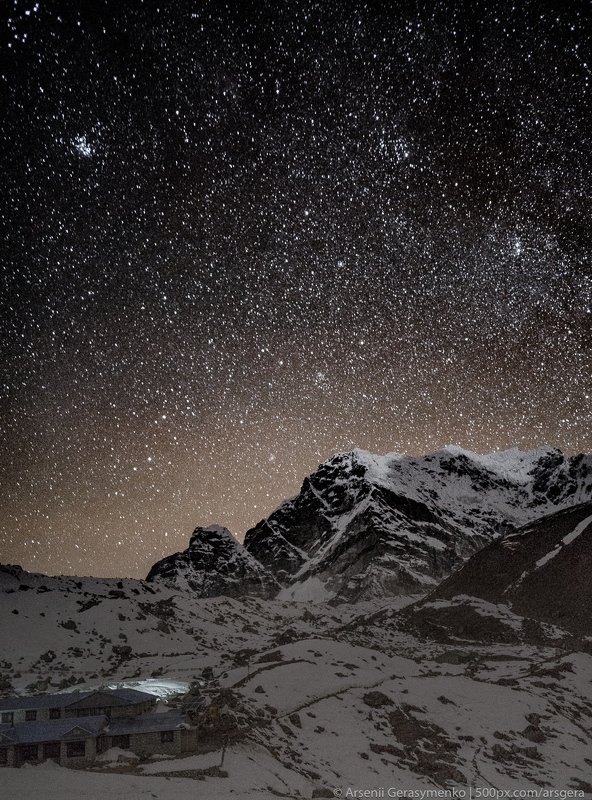 Landscape,, mountains, climbing, mount, mountain, Nepal, star, peak, Himalaya, vertical, summit, milky, way, astro, Himalayas, trekking, Everest, astrophotography, starlight, milkyway, galaxy, falling, stardust, shooting, starry, night, astrophoto, ebc, s Star dust in the Himalayas, Everest base camp фото превью