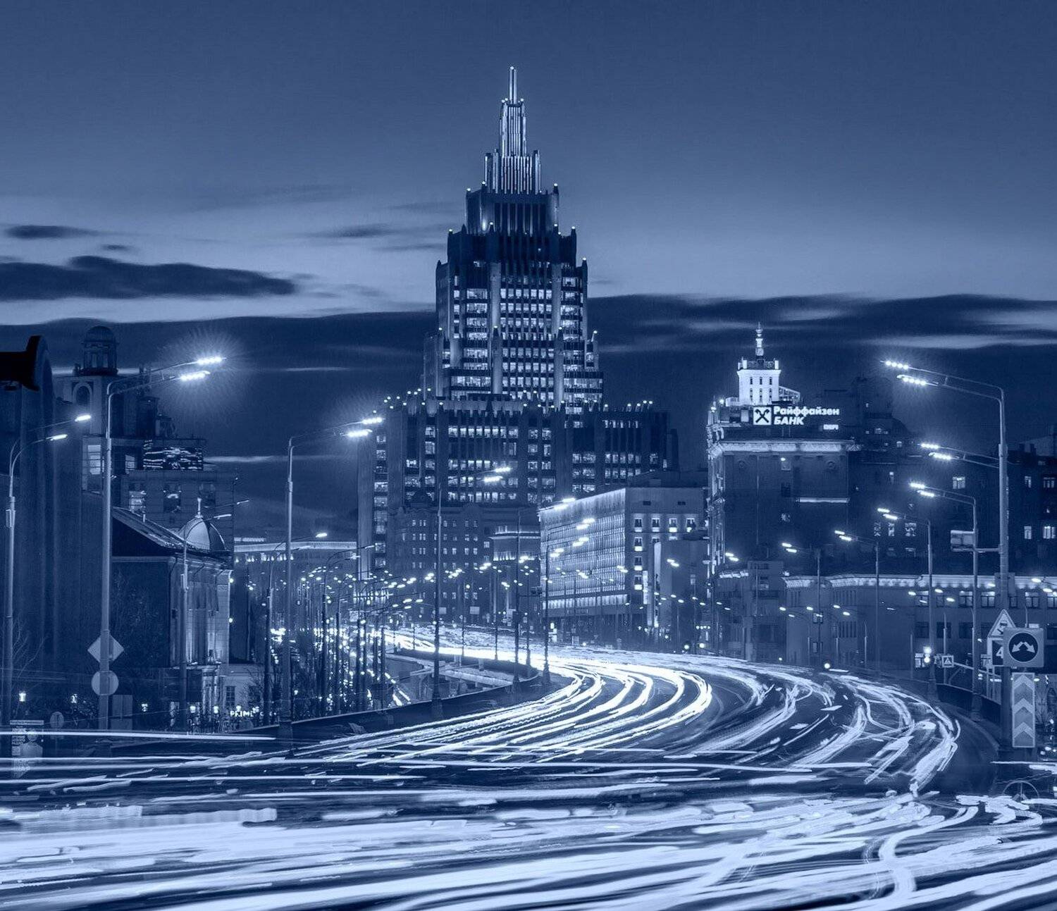 москва, вечер, высотка, динамика, автомобили,, Виктор Климкин