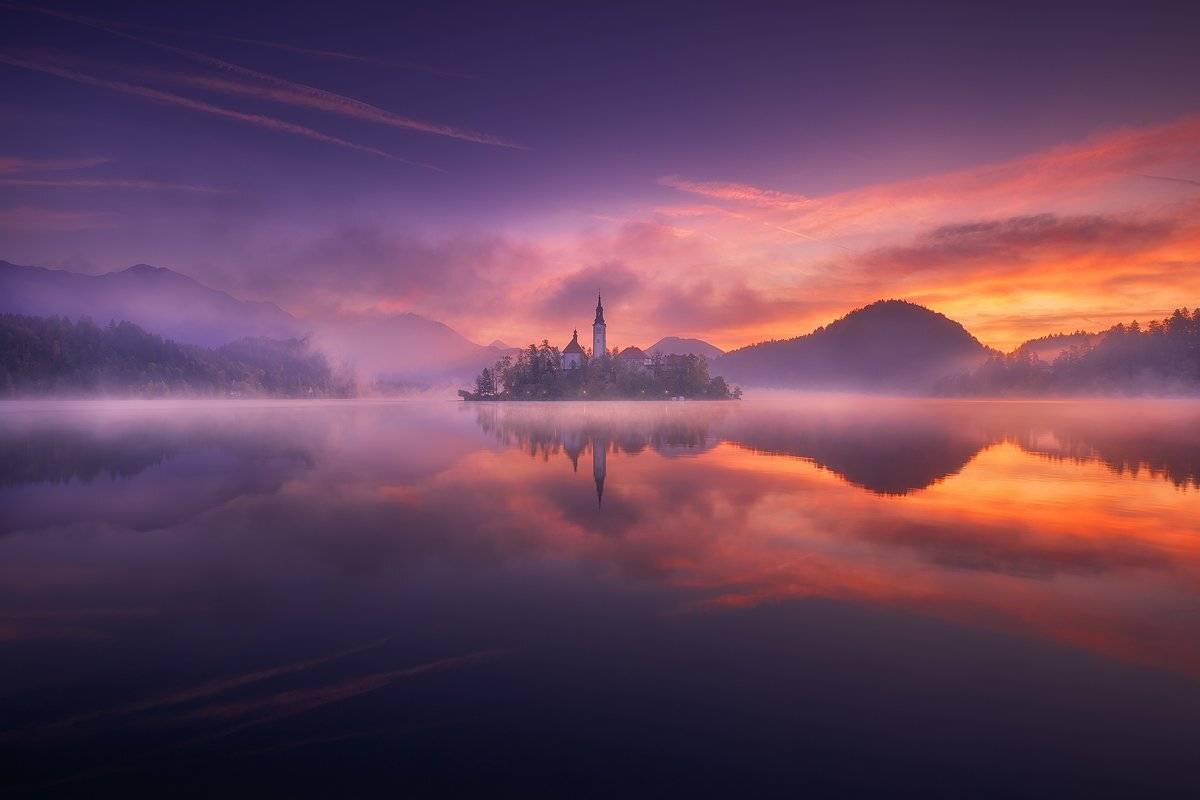 bled, slovenija, landscape, sunrise, Roberto Pavic