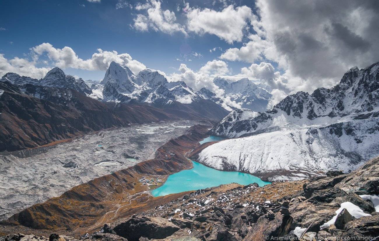 renjo, climbing, gokyo, landscape, lake, peak, summit, ngozumpa, everest, nepal, mountain, himalaya, himalayas, nature, extreme, mt. everest, lhotse, sagarmatha, nuptse, mountaneering , tourism, trekking, alpinism, altitude, hiking, hike, himalayan, khumb, Арсений Герасименко
