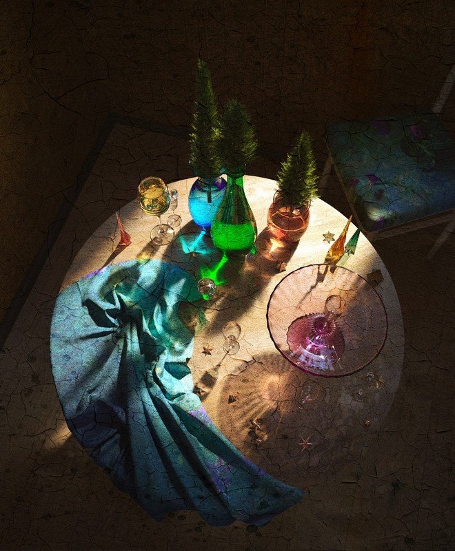 digital art, computer graphic, 3ds max Стекло и кипарисы. фото превью