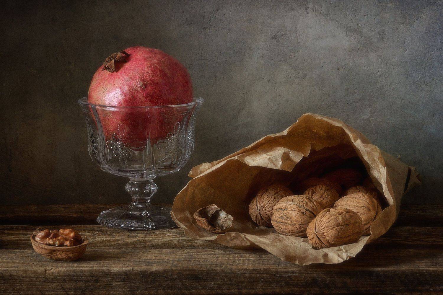 натюрморт,still life,орехи,гранат, Наталия К