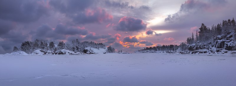 Карелия, Ладога, ладожские шхеры, зима \