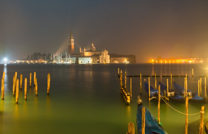 ночь, город, архитектура, венеция, вода, длинная выдержка Венеция фото превью