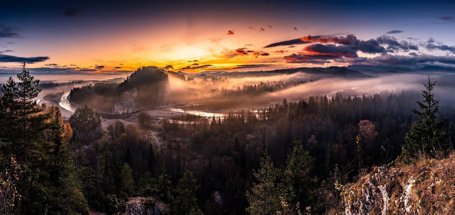 landscape, stream, mountains, przelom białki, poland, sun, green, tatry, view, trees, niebo, water, Bogdan Bafia