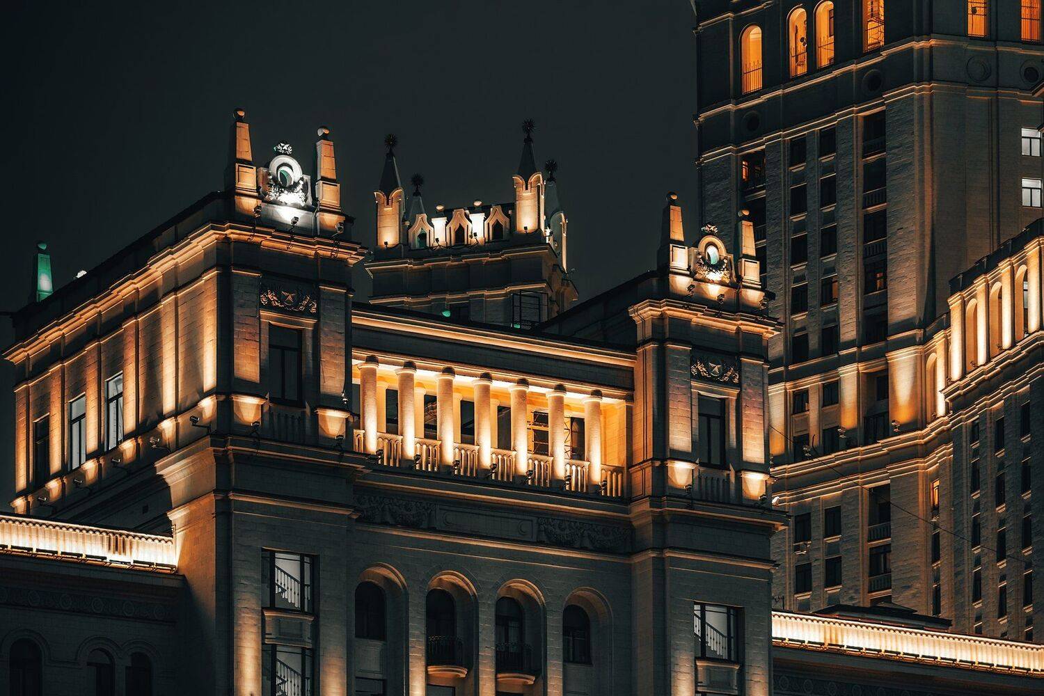 высотка, ампир, сталинка, архитектура, подсветка, ночь, high-rise, empire, stalinka, architecture, lighting, night, Юрий Шурчков