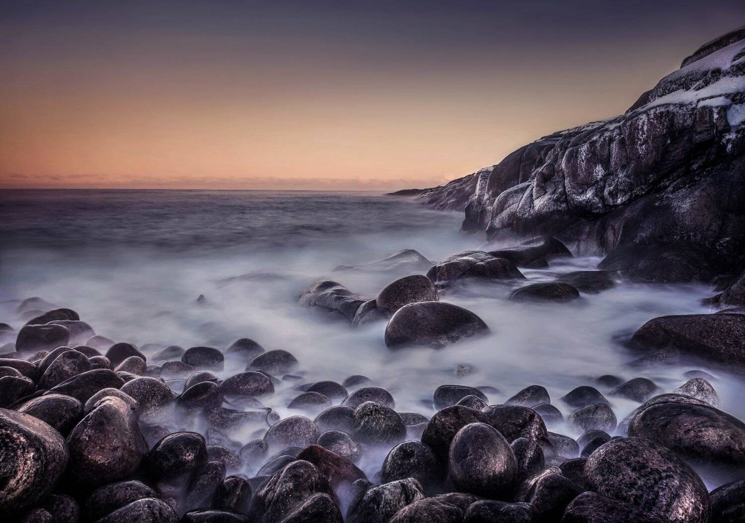 ночной пейзаж закат океан баренцево мре, Елена Ермолина