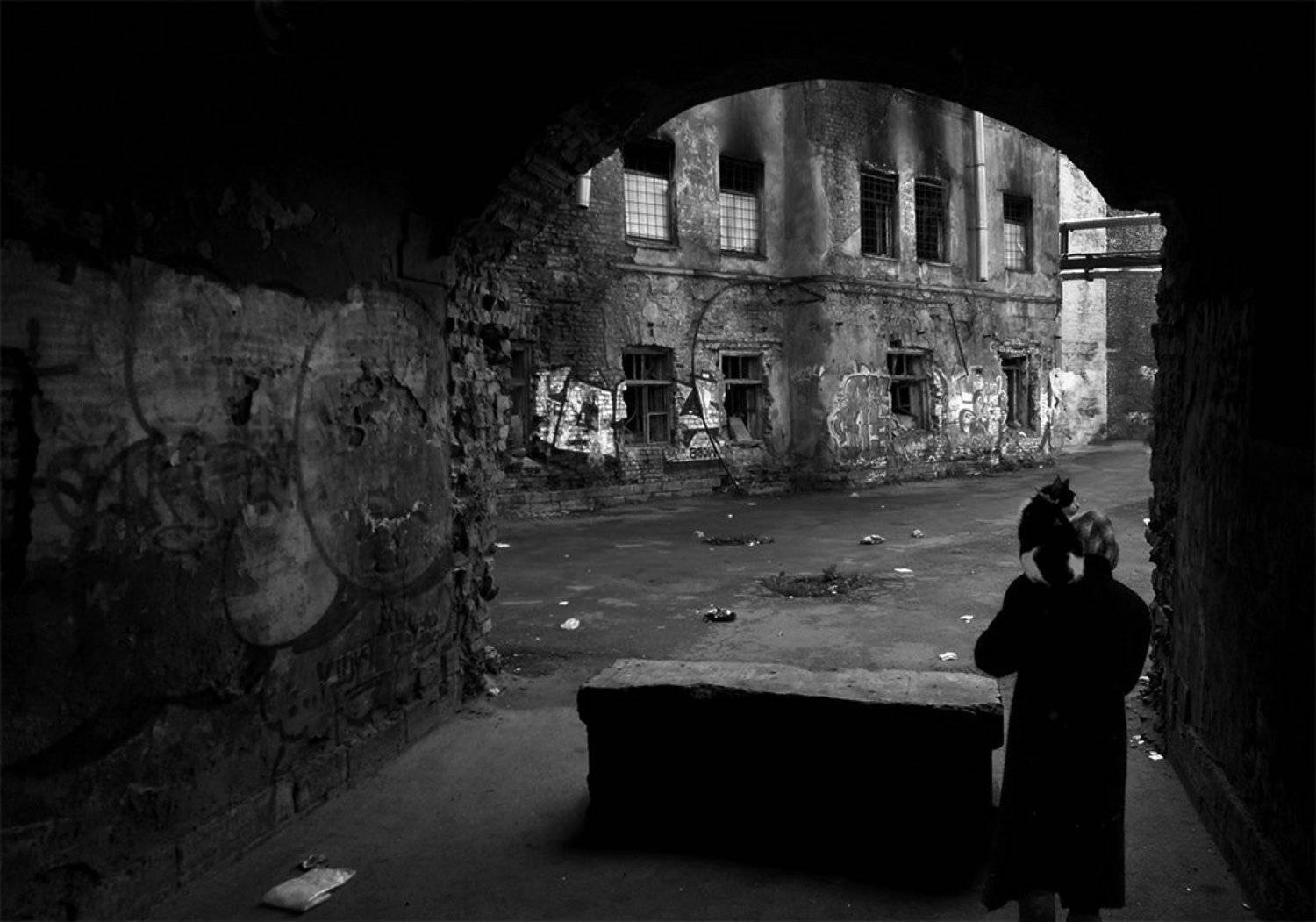 санкт-петербург, тень, ночь, чб, Виктор Поздняк