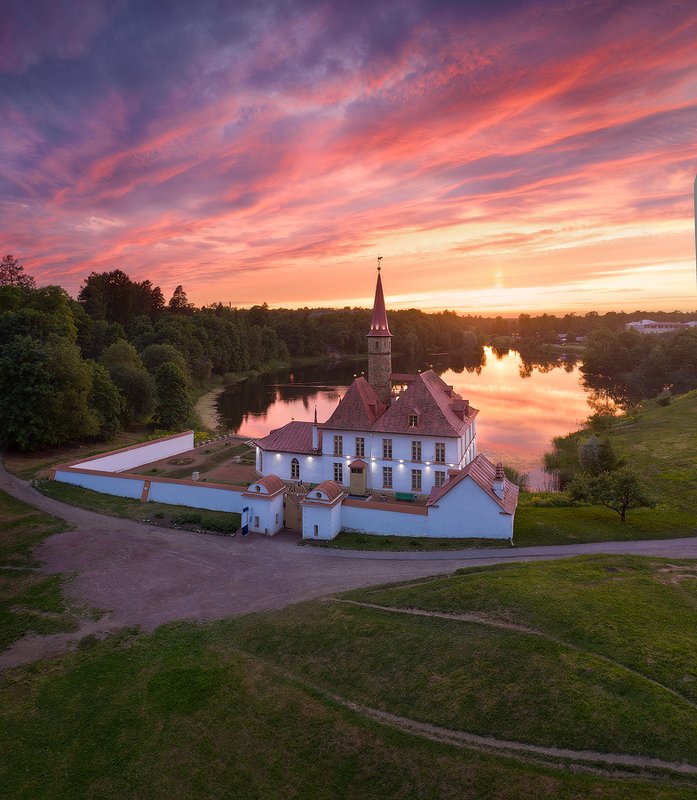 гатчина, приоратский дворец, закат Гатчина. Приоратский дворец фото превью