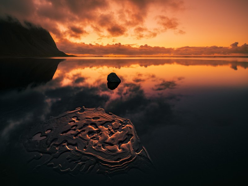 исландия, iceland, стокснес, stokksnes, dawn, рассвет Пылающий рассвет фото превью