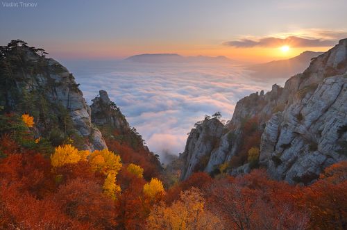 Облачный закат на Демерджи