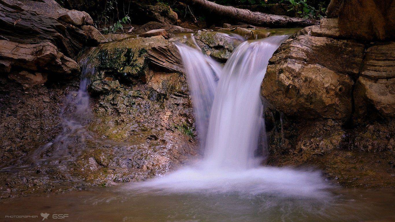 водопад, река, камни, лес, природа, Serj Master