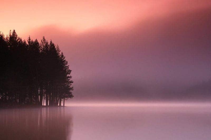 болгария, рассвет, туман, озеро, лес, Горный Водоем фото превью