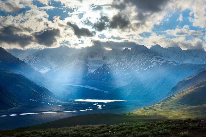 индия, гималаи, закат Закат в Гималаях фото превью