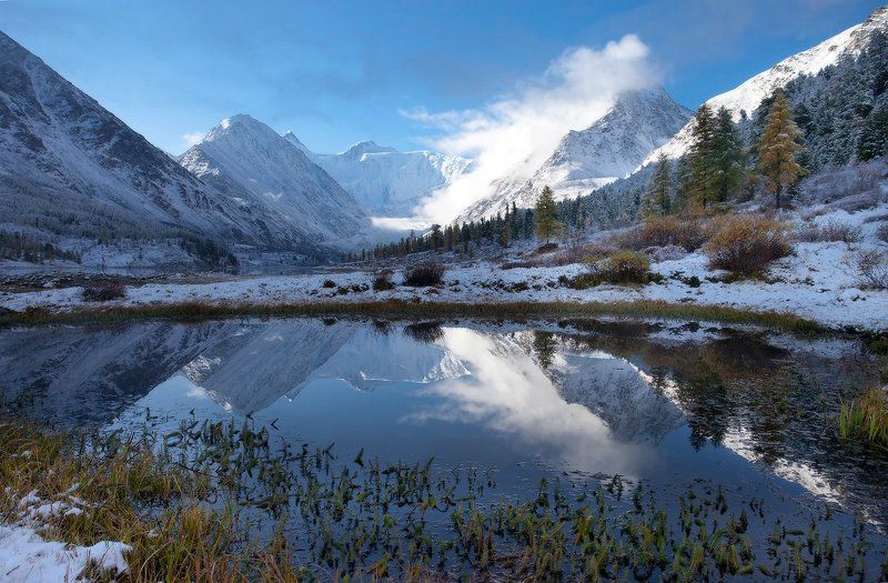 алтай, горный алтай, горы, пейзаж, осень, ак-кем, белуха Осенне-зимнее утро фото превью