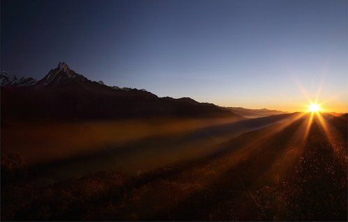 утро в горах